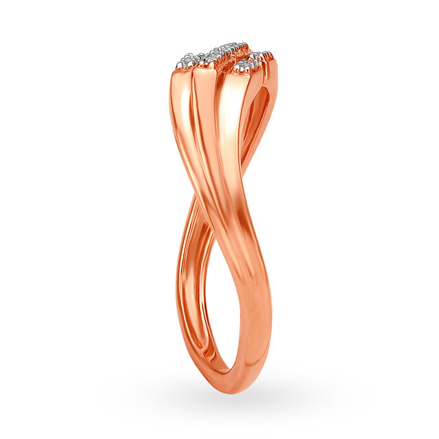 14KT Rose Gold Diamond Finger Ring,,hi-res image number null