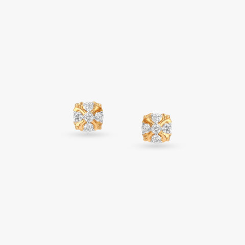 Regal Mosaic Diamond Stud Earrings
