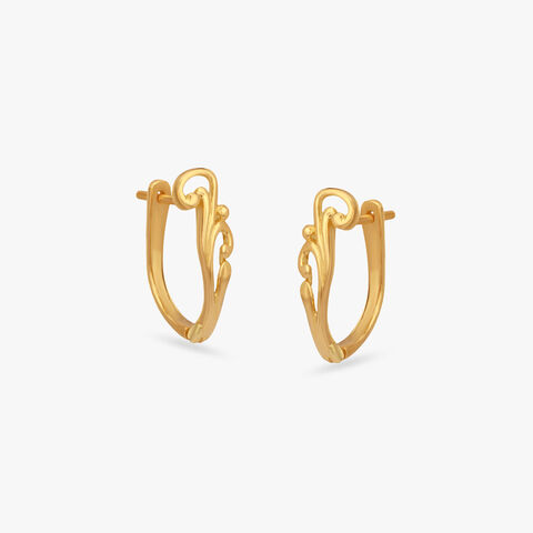 Fluid Swirl Gold Hoop Earrings