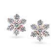 Striking Floral Diamond Stud Earrings,,hi-res image number null