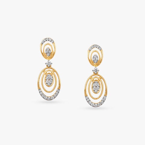 Oval Mirage Diamond Drop Earrings