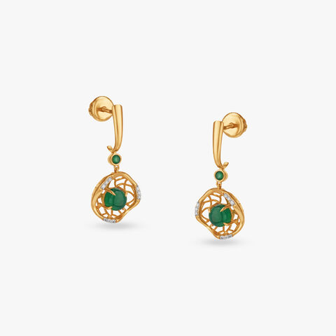 Verdant Frame Diamond Drop Earrings