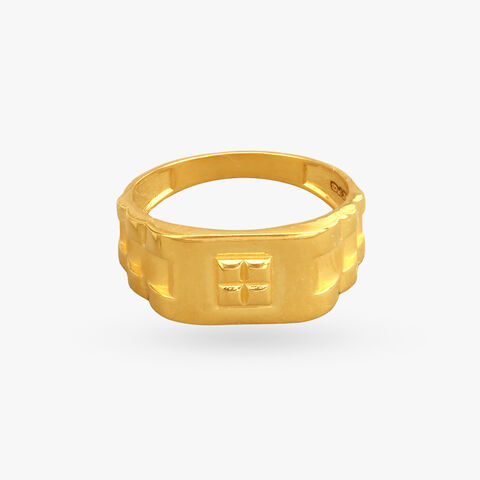 Bold Geometry Gold Finger Ring for Men