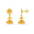 Floral Small Gold Jhumkas,,hi-res image number null