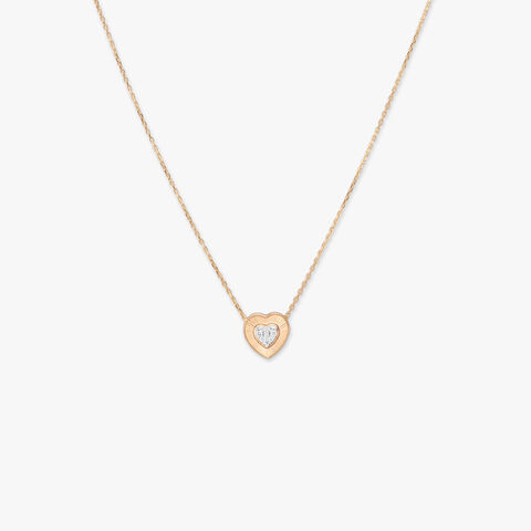 Rainbow Heart Diamond Pendant with Chain
