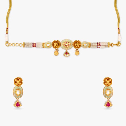 Blush Pavilion Gold Necklace Set