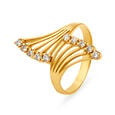 Gorgeous 22 Karat Yellow Gold And Cubic Zirconia Finger Ring,,hi-res image number null