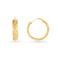 Flawless Gold Ridged Hoop Earrings,,hi-res image number null