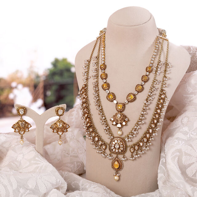 Exquisite Floral Necklace Set,,hi-res image number null
