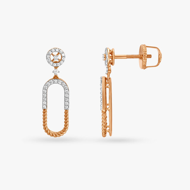 Sleek Radiance Diamond Drop Earrings,,hi-res image number null