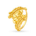 Shimmering Floral Pattern Beaded Finger Ring,,hi-res image number null
