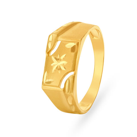 Striking 22 Karat Yellow Gold Floral Ring
