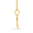 N Letter Grooved Gold Pendant,,hi-res image number null