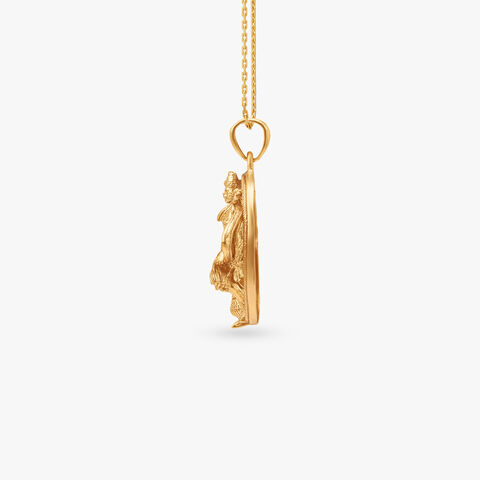 Ram and Hanuman Gold Pendant for Men