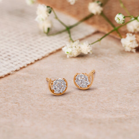 Pretty Seven Stone Diamond Stud Earrings