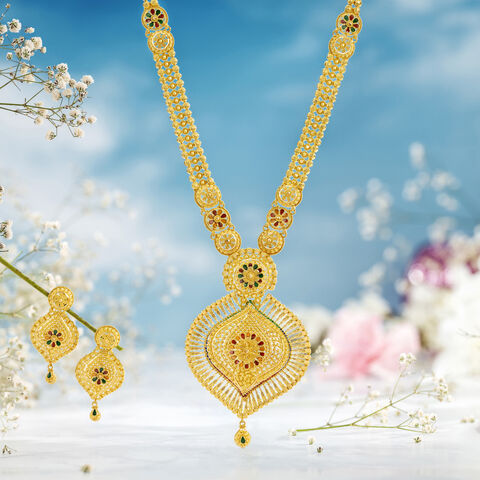 Elegant Gold V Shape Haram Set