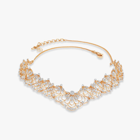 Gilded Whisper Diamond Necklace Set