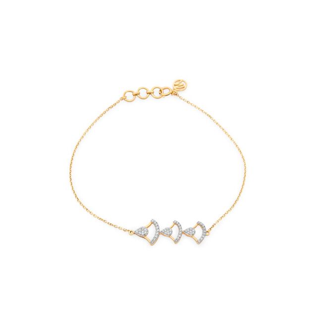 14 KT Yellow Gold Delightful Diamond Bracelet,,hi-res image number null