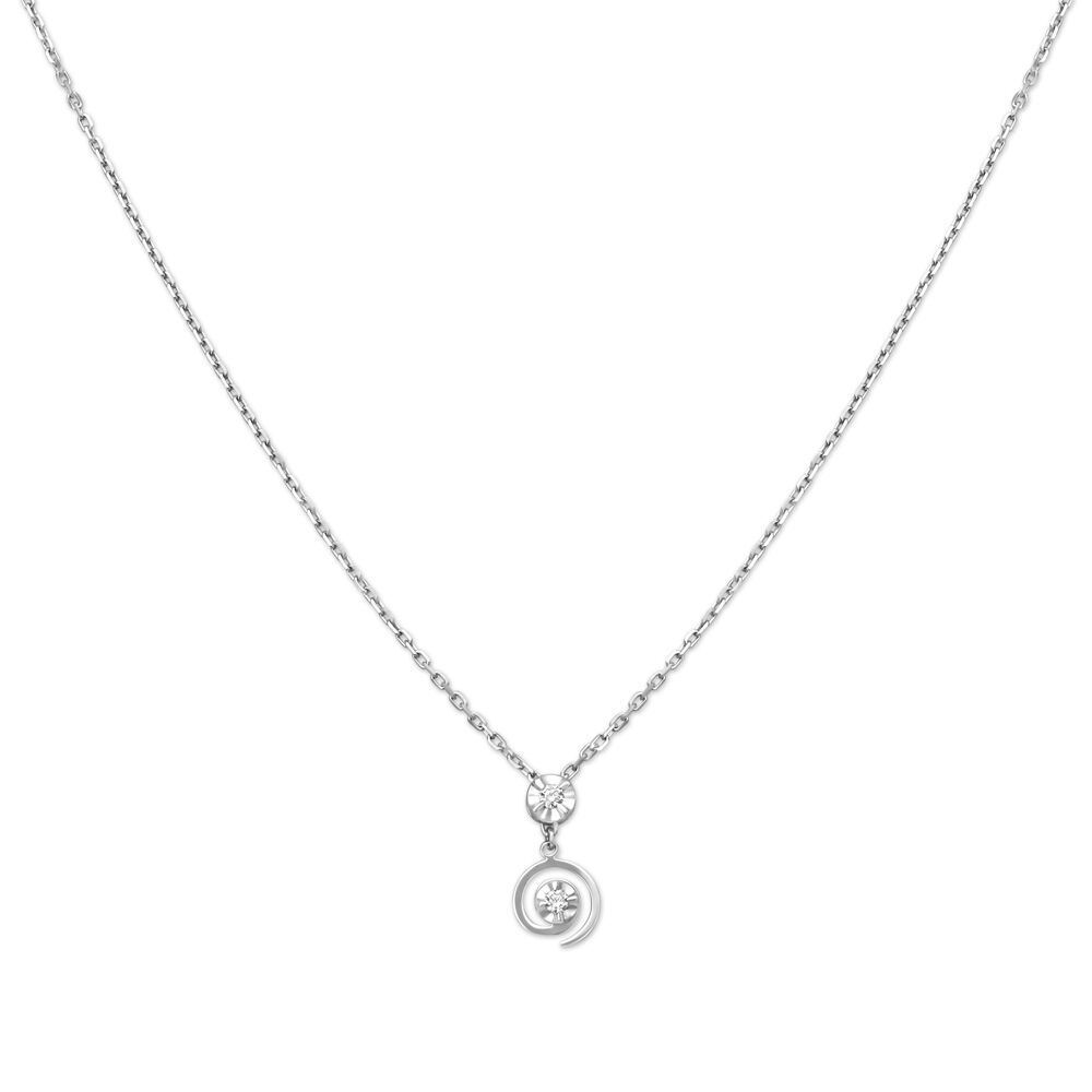 IBB 9ct White Gold Heart Pendant Necklace at John Lewis & Partners