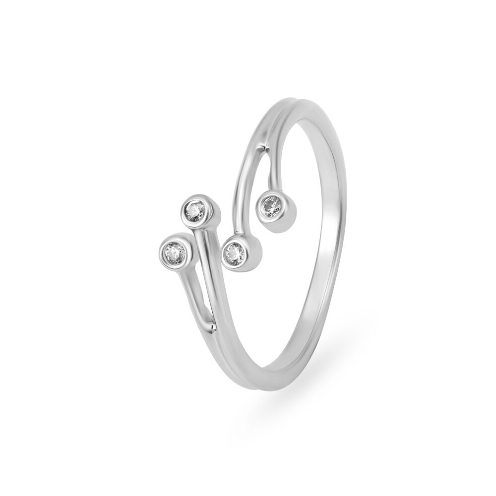 Paired Together Silver Toe Ring