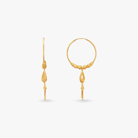 Petal Mesh Gold Hoop Earrings