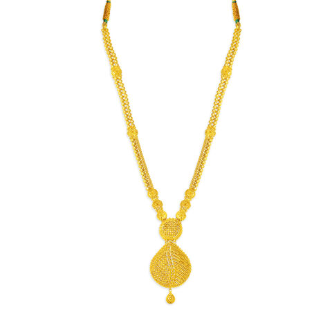 Coruscating Yellow Gold Beaded Teardrop Necklace and Earrings Set