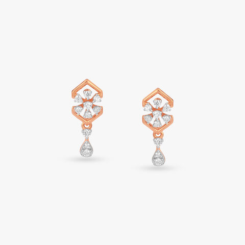 Blossom Grace Diamond Drop Earrings