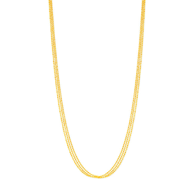 18KT Yellow Gold Textured Flat Gold Chain,,hi-res image number null