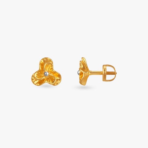 Little Loop Gold Stud Earrings for Kids