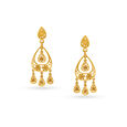 Teardrop Pattern Gold Drop Earrings With Jali Work,,hi-res image number null