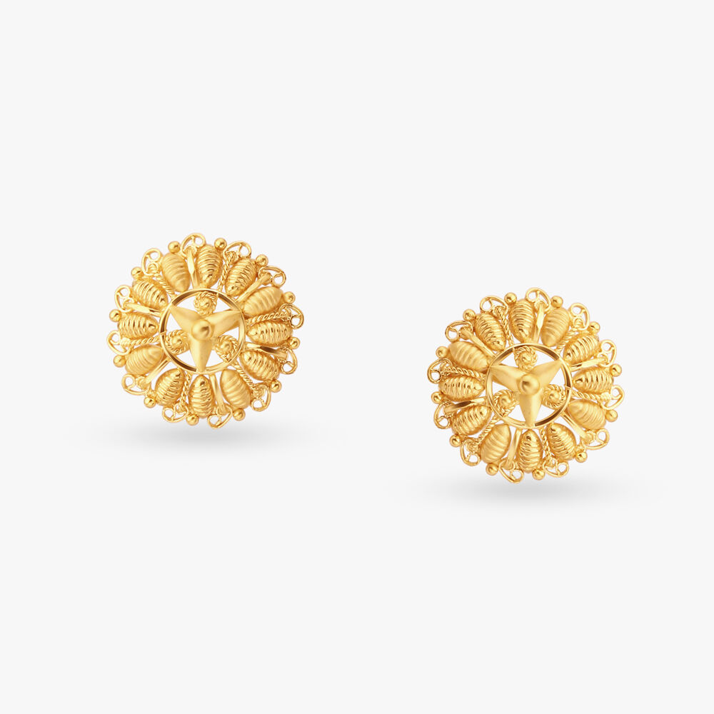 Tanishq gold stud earrings designs with price hot sale