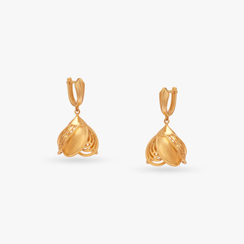Floral Fusion Gold Hoop Earrings