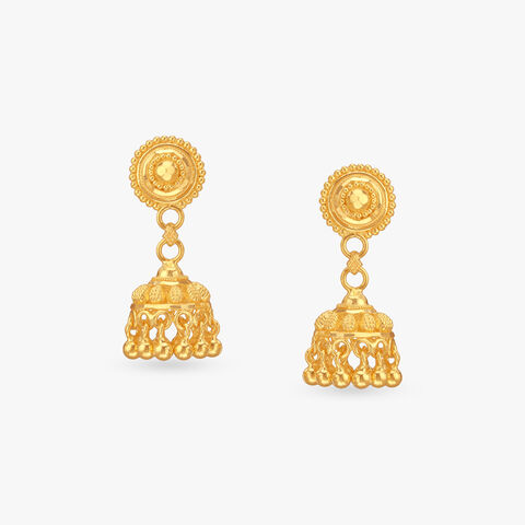 Festive Bell Gold Jhumka Earrings