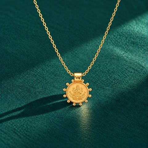 Divine Goddess Lakshmi Religious Gold Coin Pendant
