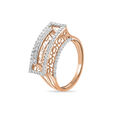 14 KT Stately Diamond Studded Rose Gold Ring,,hi-res image number null