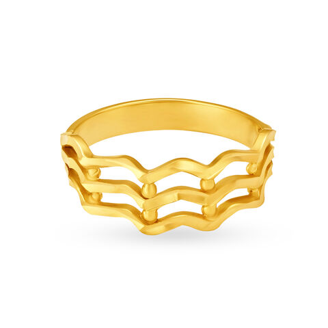 Wavy Pattern Gold Finger Ring alternate view 1