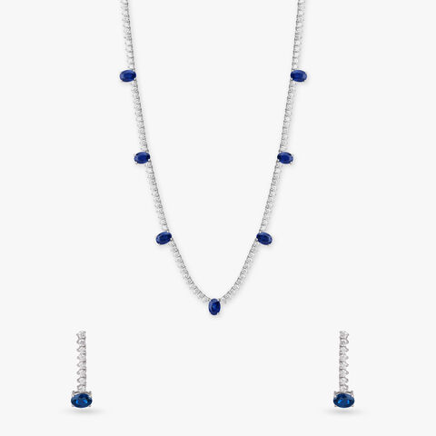 Sapphire Serenity Diamond Necklace Set