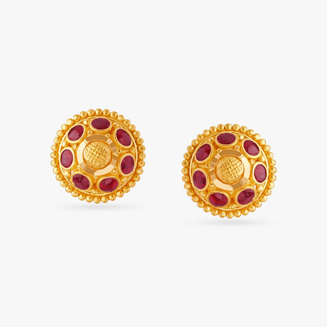 Floral Glam Stud Earrings,,hi-res image number null