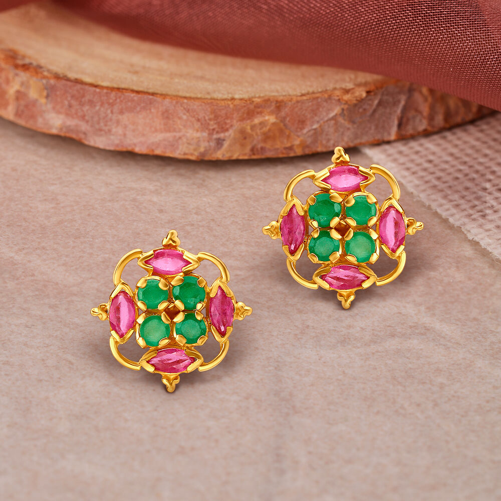 Emerald shop earrings tanishq