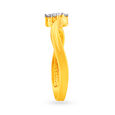 Wavy Subtle Diamond and Gold Finger Ring,,hi-res image number null
