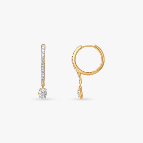 Lustre Trail Diamond Hoop Earrings