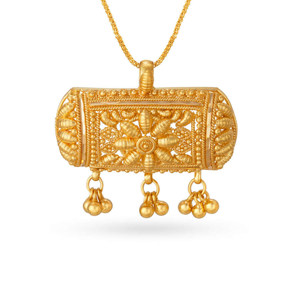 Dholna Filigree Gold Pendant