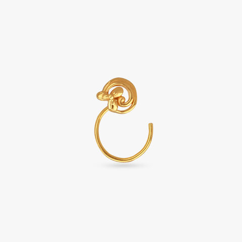 Elegant Swirls Gold Nose Pin
