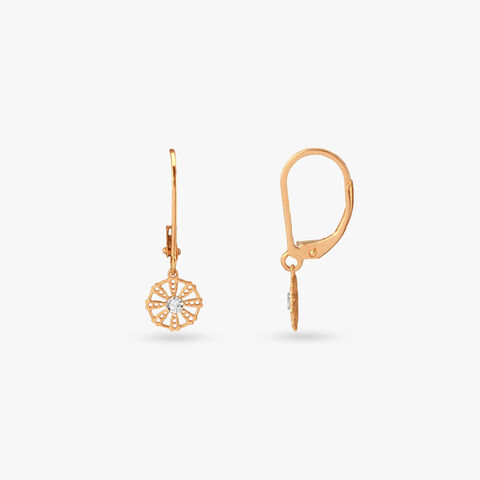 Twinkle Wheel Diamond Hoop Earrings for Kids