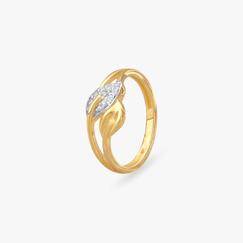 Dual Leaf Gold Ring
