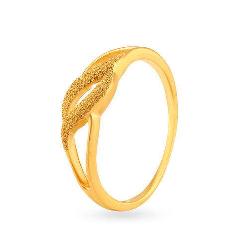Unique 22 Karat Yellow Gold Leaf Finger Ring