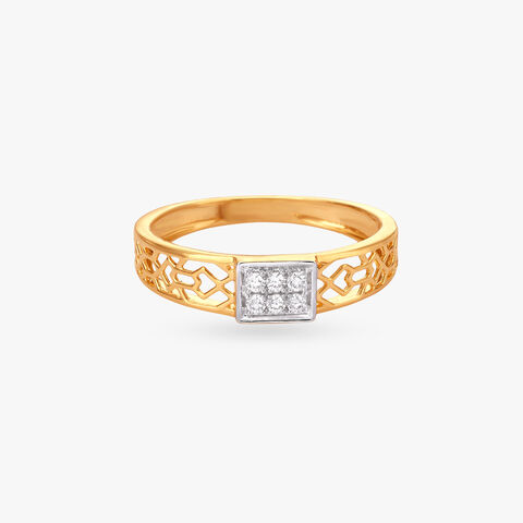 Urban Grid Diamond Finger Ring for Men