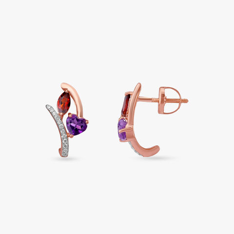 Twilight Bloom Diamond Stud Earrings