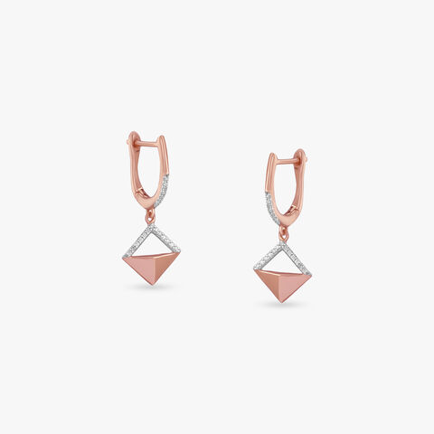 Tilted Glint Diamond Hoop Earrings