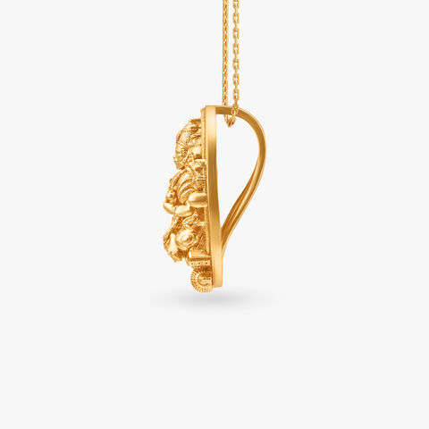 Sacred Panchamukhi Hanuman Gold Pendant for Men